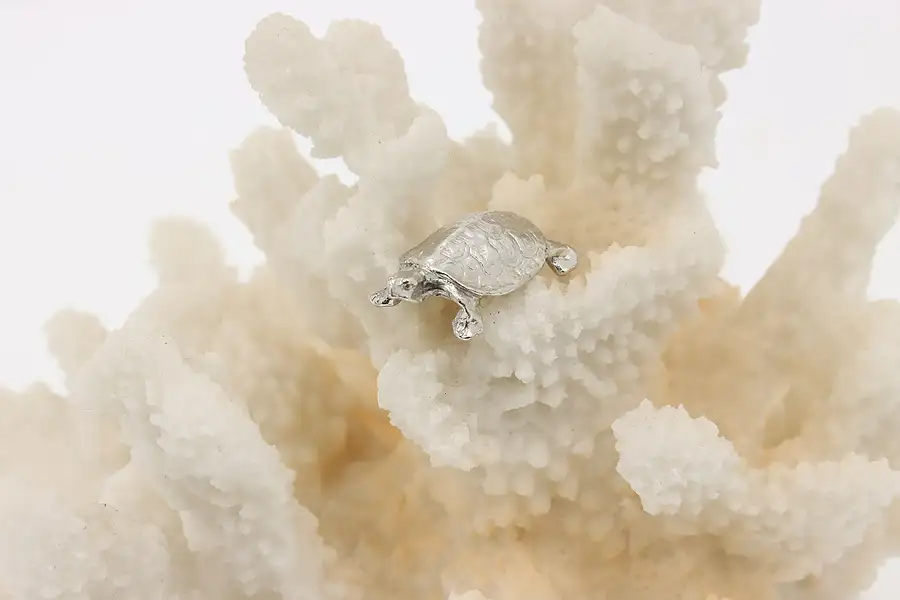 Main image of Miniature Vintage Silver Turtle Sculpture