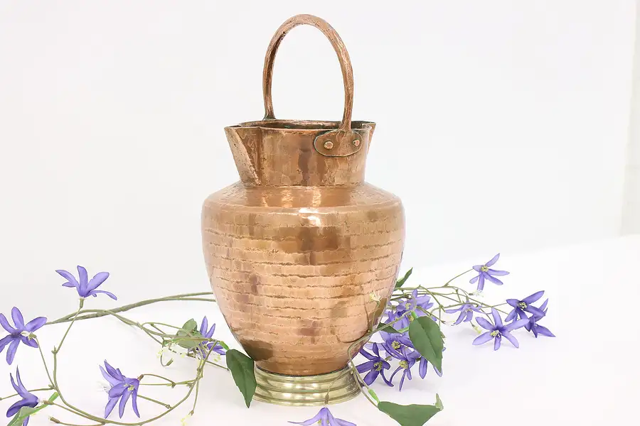 Main image of Farmhouse Antique Hammered Copper & Brass Water or Wine Jug