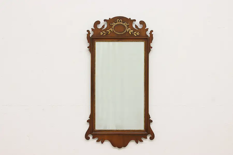 Main image of Georgian Design Vintage Carved Mahogany Wall Mirror, Kindel