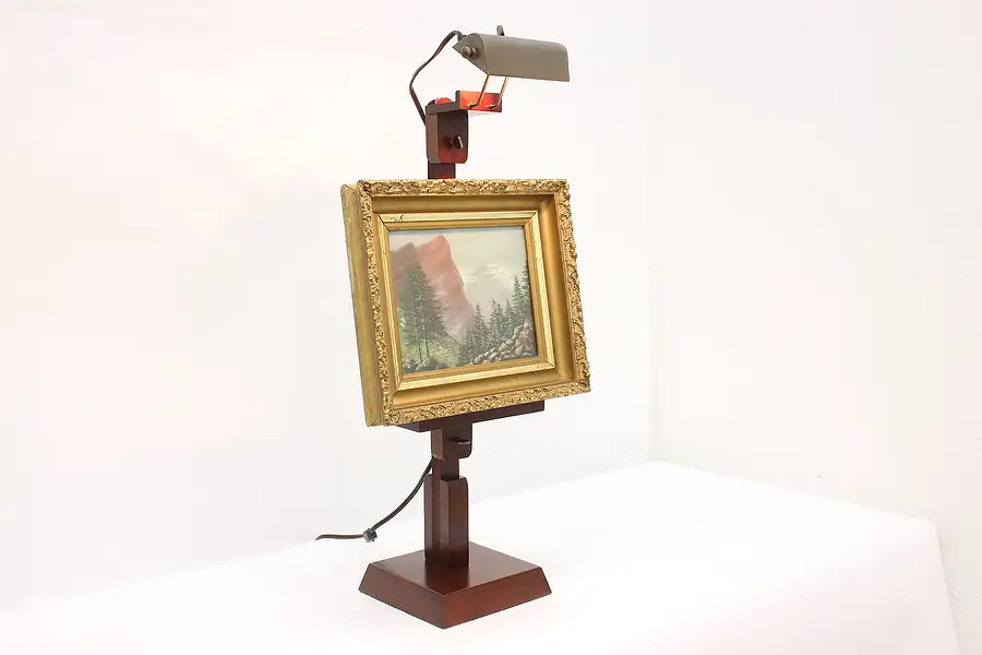 Main image of Traditional Vintage Small Artist Painting Tabletop Easel with Light