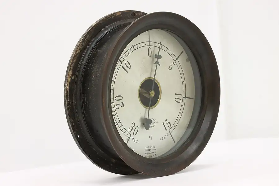 Main image of Industrial Salvage Antique 1903 Pat. Engine Pressure Gauge American Steam