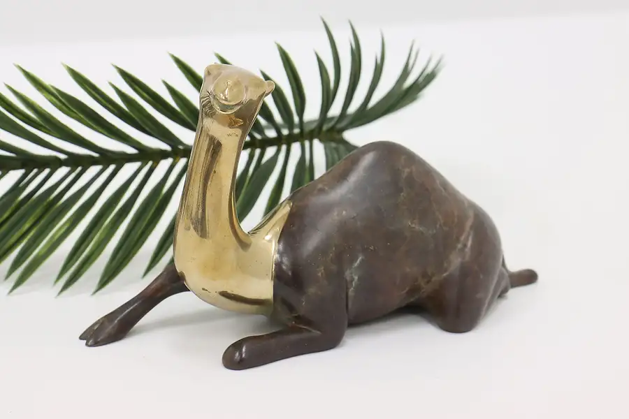 Main image of Bronze Vintage Statue, Camel Sculpture, Signed Vanderveen