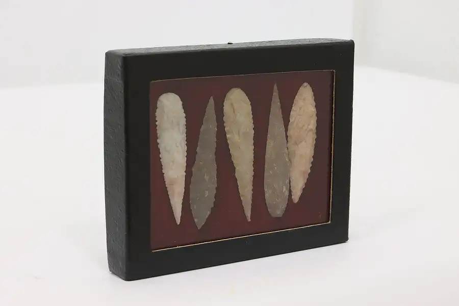 Main image of Set of 5 Antique African Stone Points, Spear or Arrowheads