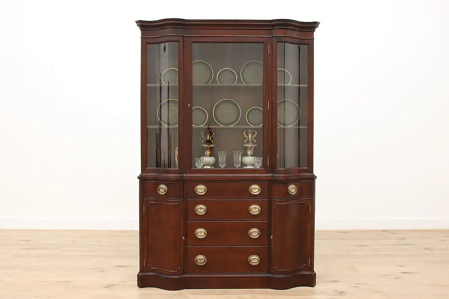 Main image of Georgian Design Vintage Mahogany China Display Cabinet, Bookcase Drexel