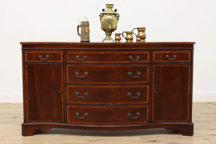 Main image of Georgian Vintage Banded Mahogany Server, Buffet, or Sideboard, Fancher