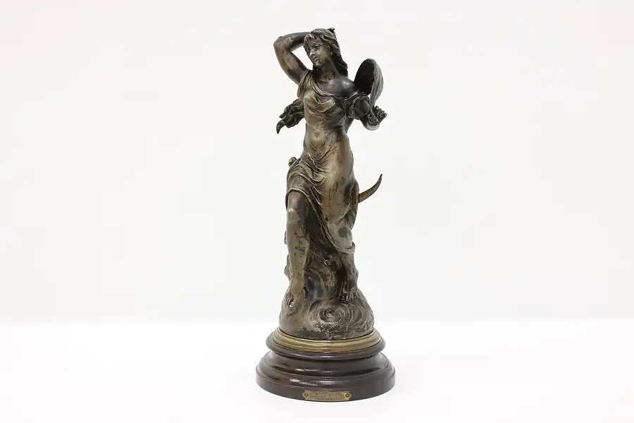 Main image of Phoebe Statue French Antique Greek Moon Goddess Sculpture, Bruchon