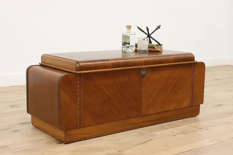 Main image of Art Deco Waterfall Cedar Chest, Secret Compartments Cavalier