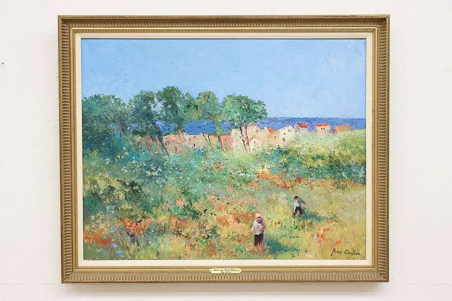 Main image of Gathering Field Flowers Original Oil Painting, Carlson 32"