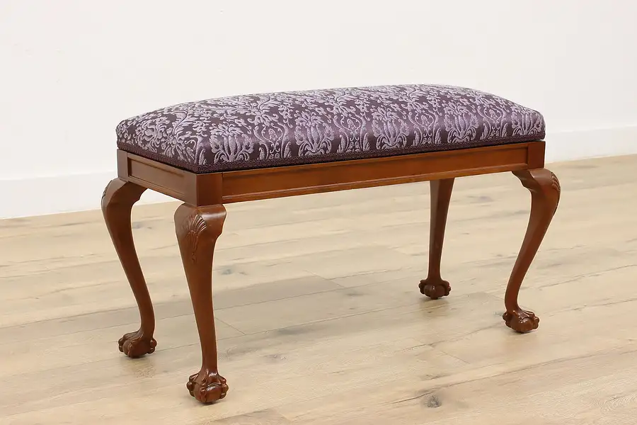 Main image of Georgian Vintage Walnut Hall, Entryway, or Piano Bench, Lift Lid