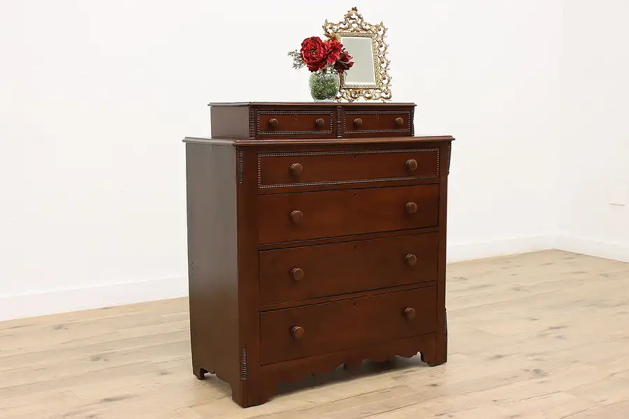 Main image of Empire to Victorian Antique 1850s Walnut Dresser or Chest