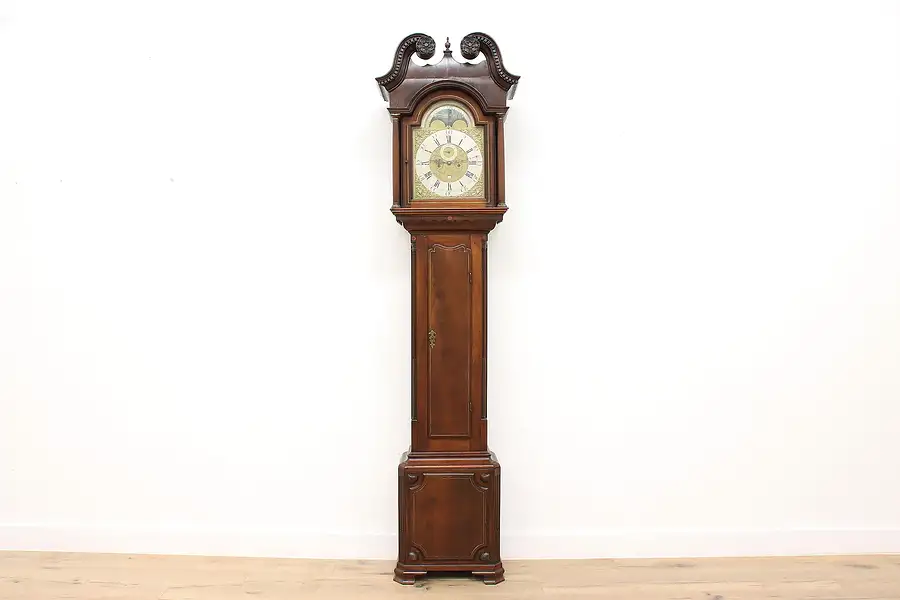 Main image of Antique English 1840s Tall Case Grandfather Clock, Turnbull