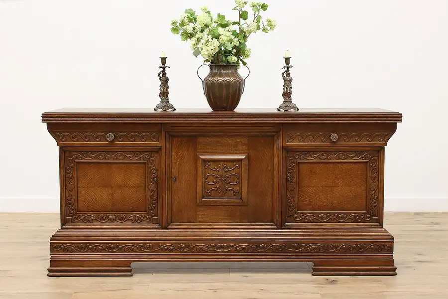 Main image of Scandinavian Antique Oak Sideboard, Server, TV Console