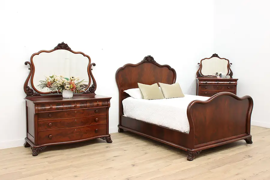 Main image of Empire Antique Mahogany 3pc Bedroom Set Queen Size Widdicomb