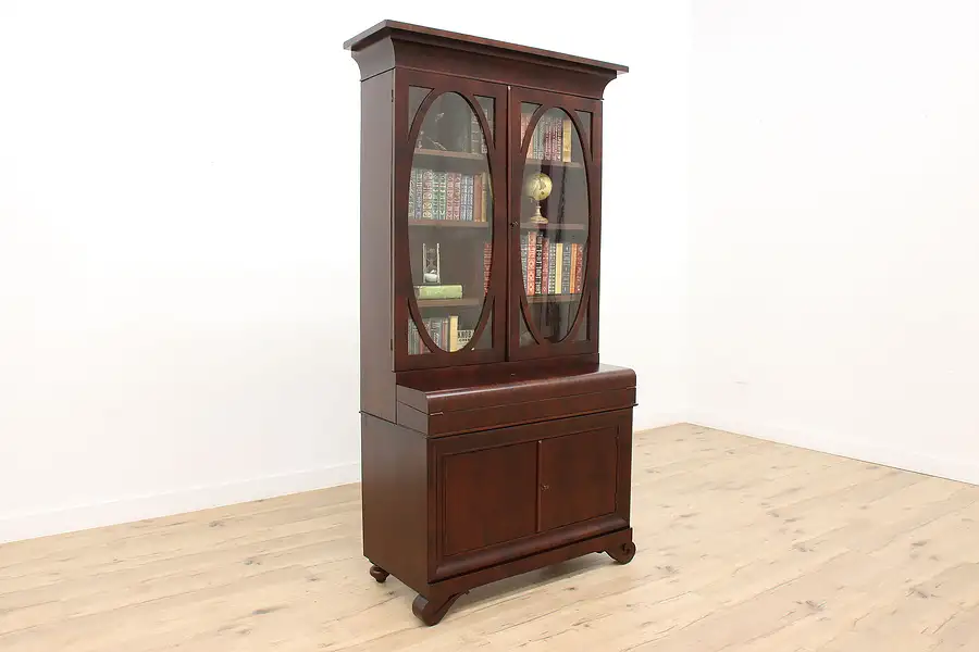 Main image of Empire Antique 1830s Mahogany Secretary Desk & Bookcase