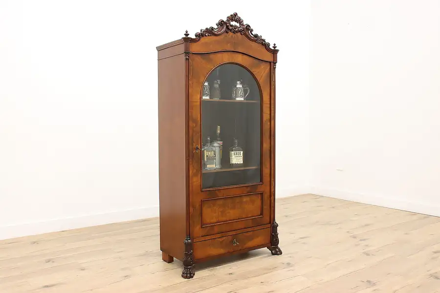 Main image of Austrian Antique 1860s Mahogany Curio China Display Cabinet