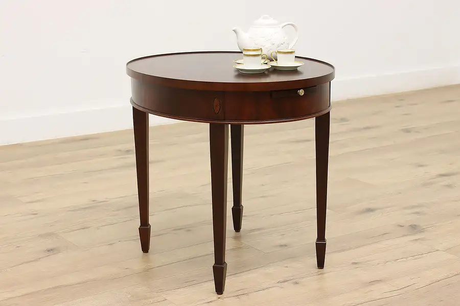 Main image of Hekman Vintage Oval Banded Mahogany Tea or End Table