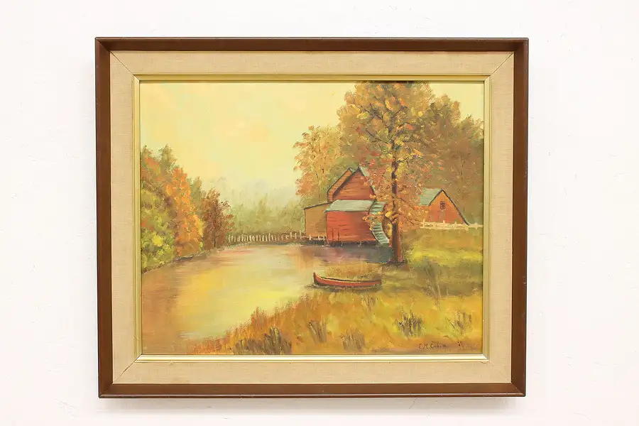 Main image of The Old Mill Vintage Original Oil Painting, Cahill 24"