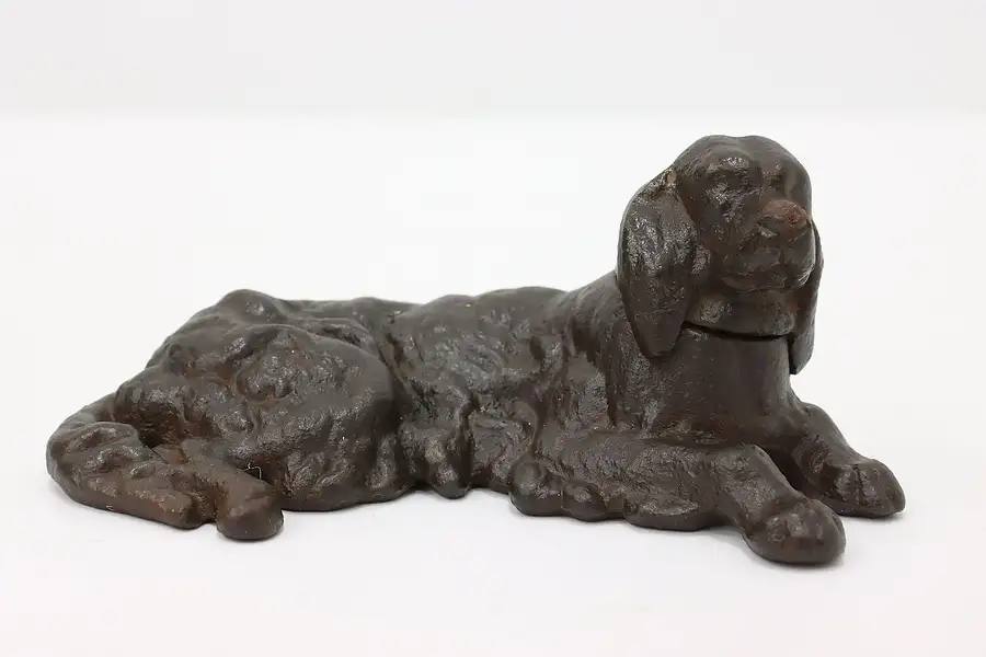 Main image of Farmhouse Antique Cast Iron Spaniel Dog Sculpture