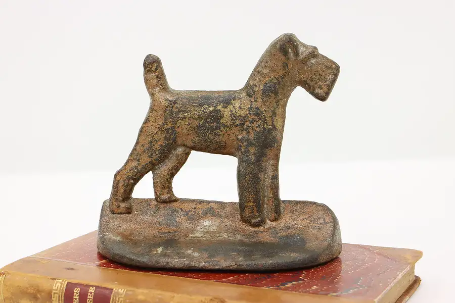 Main image of Farmhouse Antique Cast Iron Airedale Terrier Single Bookend