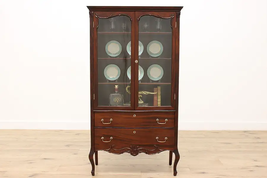 Main image of Georgian Antique Mahogany Bookcase or China Cabinet