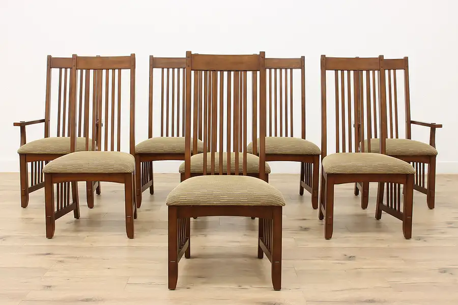 Main image of Set of 8 Mission Design Vintage Dining Chairs, Green River