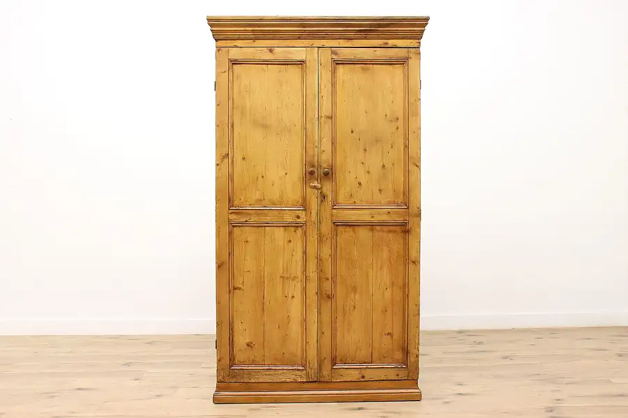 Main image of Farmhouse Antique Pine Kitchen Pantry Cupboard or Cabinet