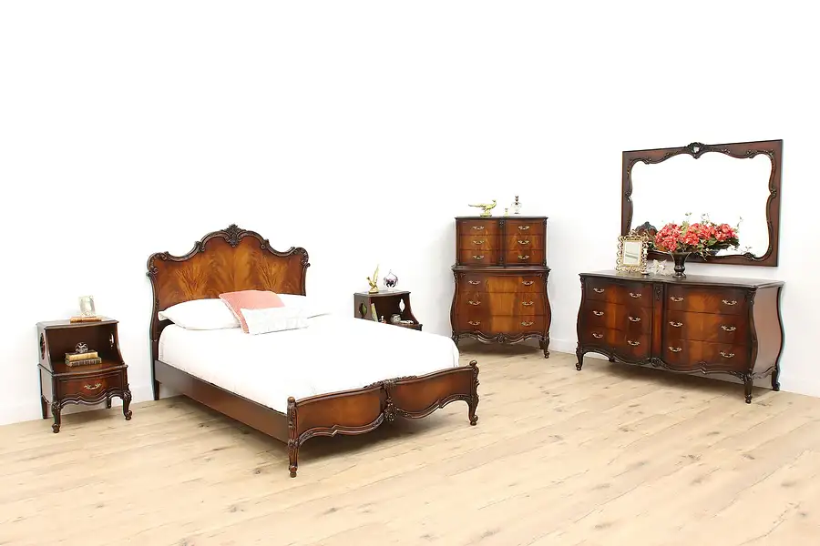 Main image of Wave Design Vintage 6 Pc Bedroom Set, Full Size Bed, Union