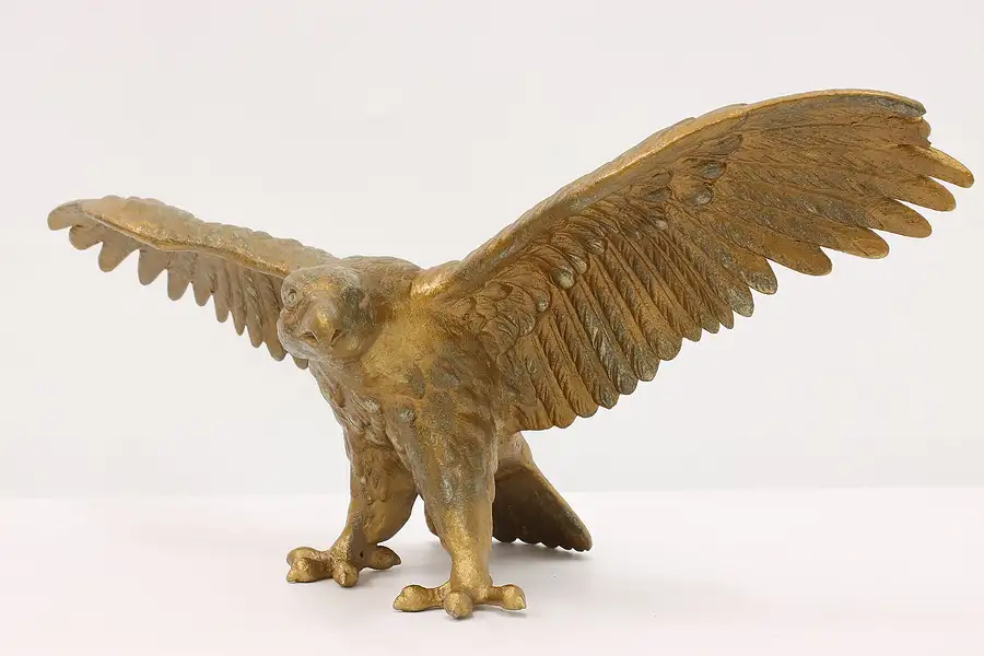 Main image of Flying Eagle Statue Vintage Gold Finish Sculpture