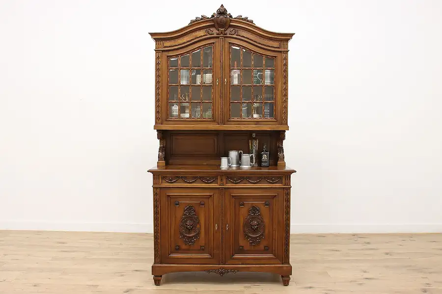 Main image of Renaissance Antique Walnut Bar Cabinet, Cupboard, Cherubs