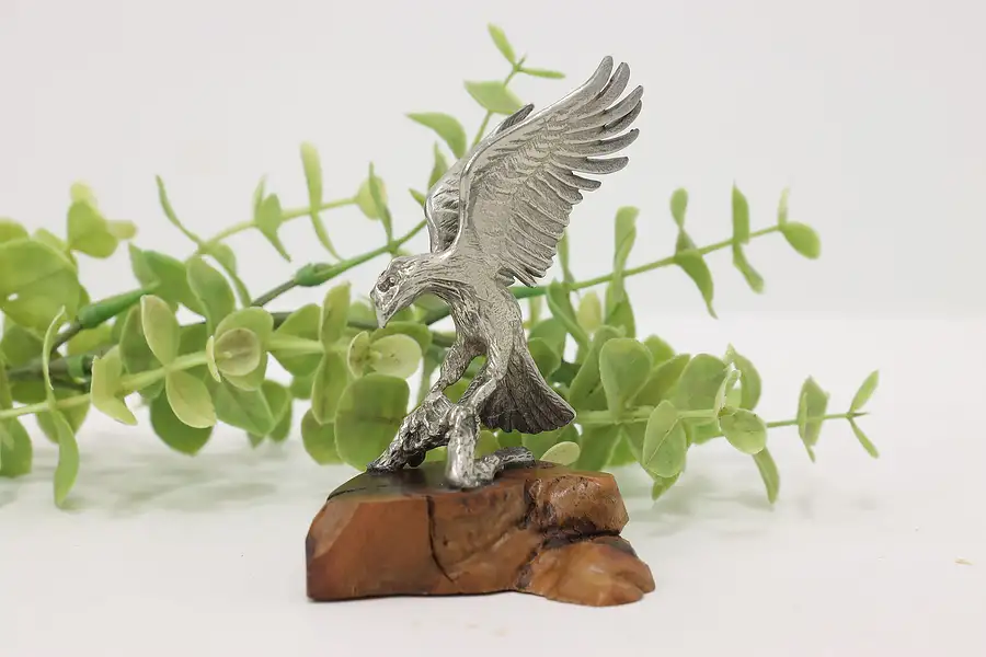 Main image of Eagle Vintage Sculpture on Free Form Wood Base