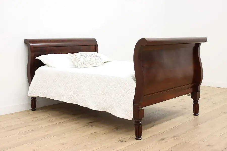 Main image of Empire Antique Flame Mahogany Queen Size Sleigh Bed