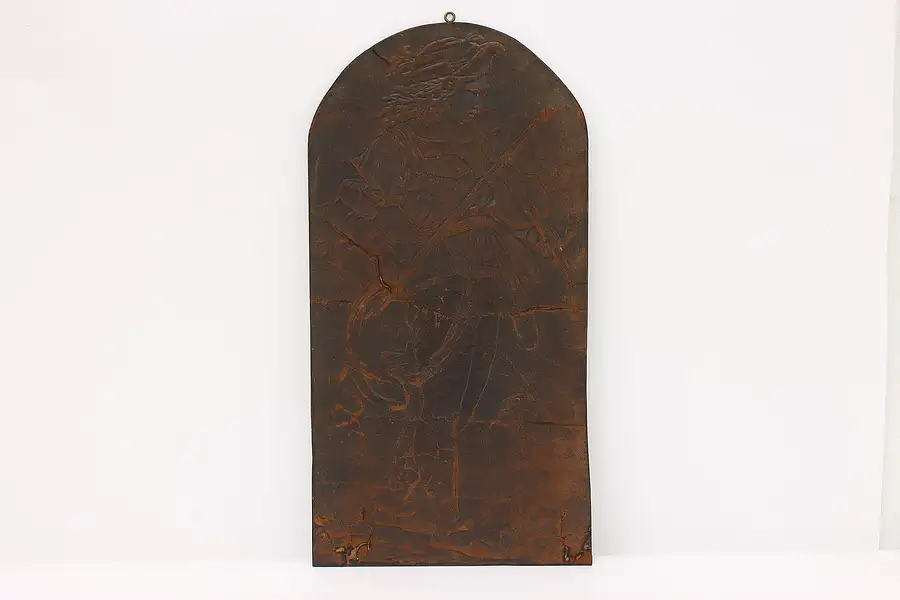 Main image of Renaissance Violinist Antique Embossed Leather Plaque