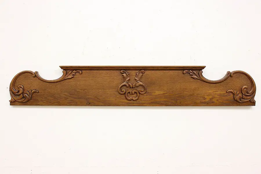 Main image of Victorian Antique Architectural Salvage Carved Oak Crest