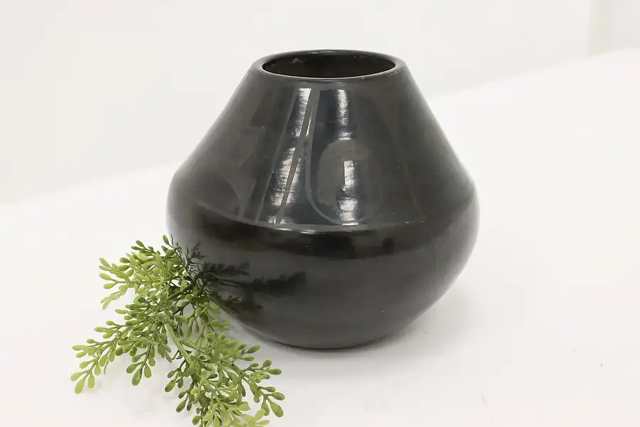 Main image of Native American Vintage Blackware Pottery Vase, Signed