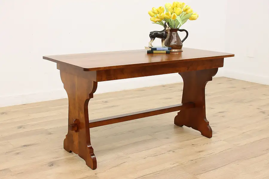 Main image of Farmhouse Antique Birch Kitchen Breakfast Dining Table, Desk