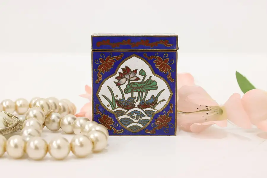 Main image of Traditional Cloisonne Antique Chinese Match Box or Case