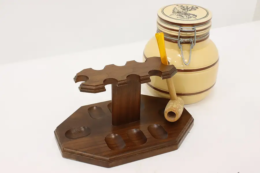 Main image of Walnut Vintage Tobacco Smoking Pipe Stand