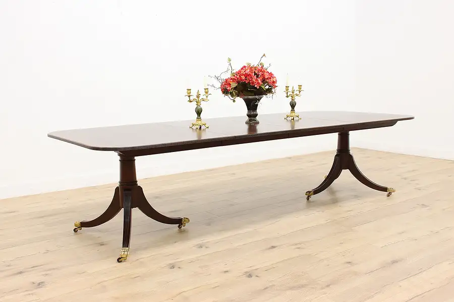 Main image of Georgian Design Vintage Banded Mahogany 10' Dining Table