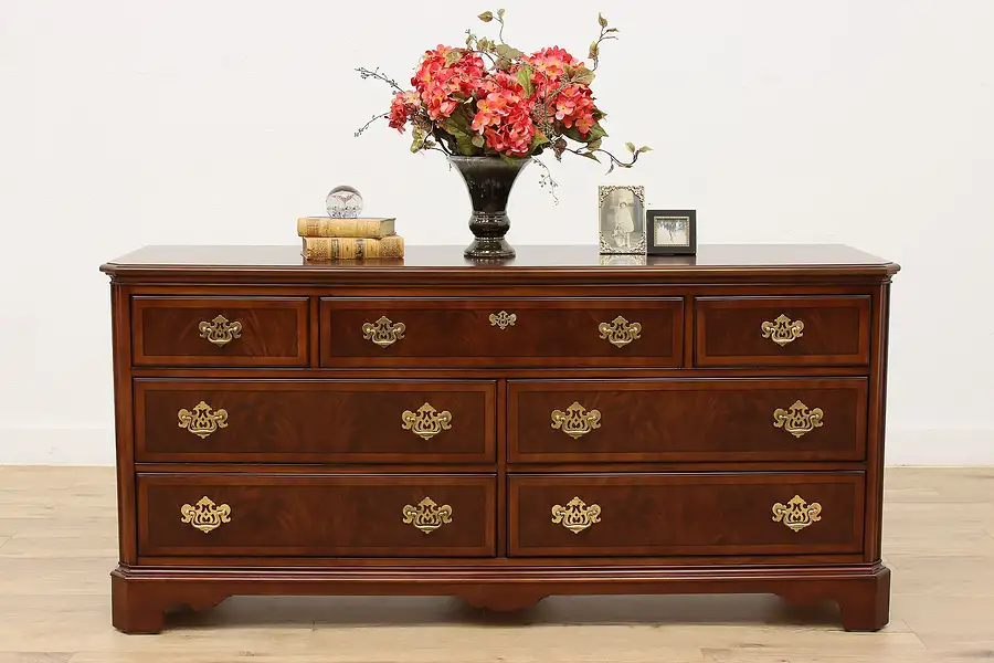 Main image of Georgian Design Vintage Banded Mahogany Dresser, Drexel