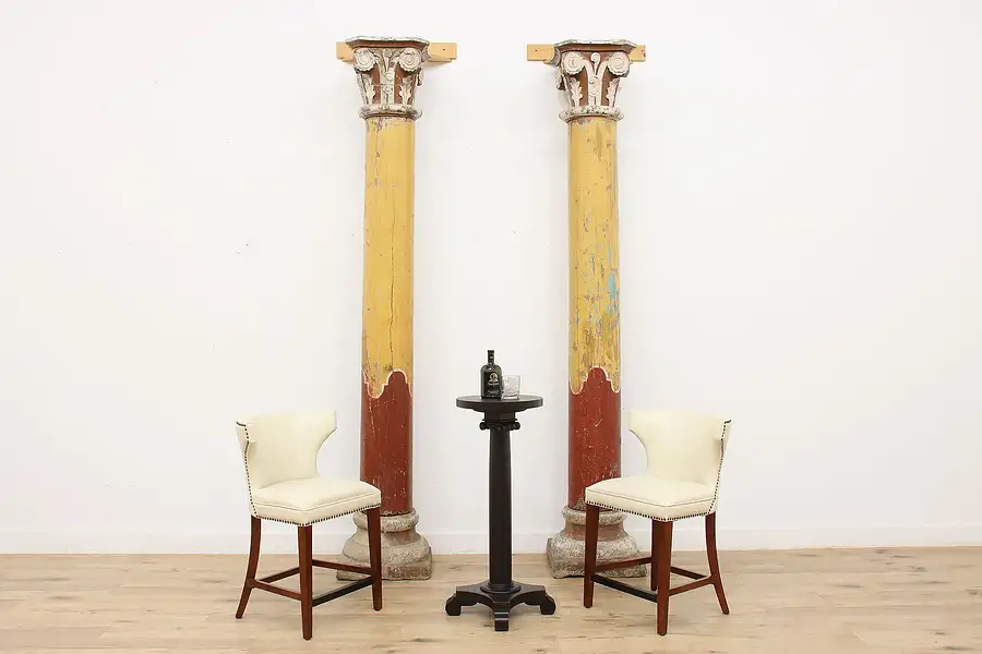 Main image of Pair of Antique 1700s Architectural Salvage 9' 3" Columns