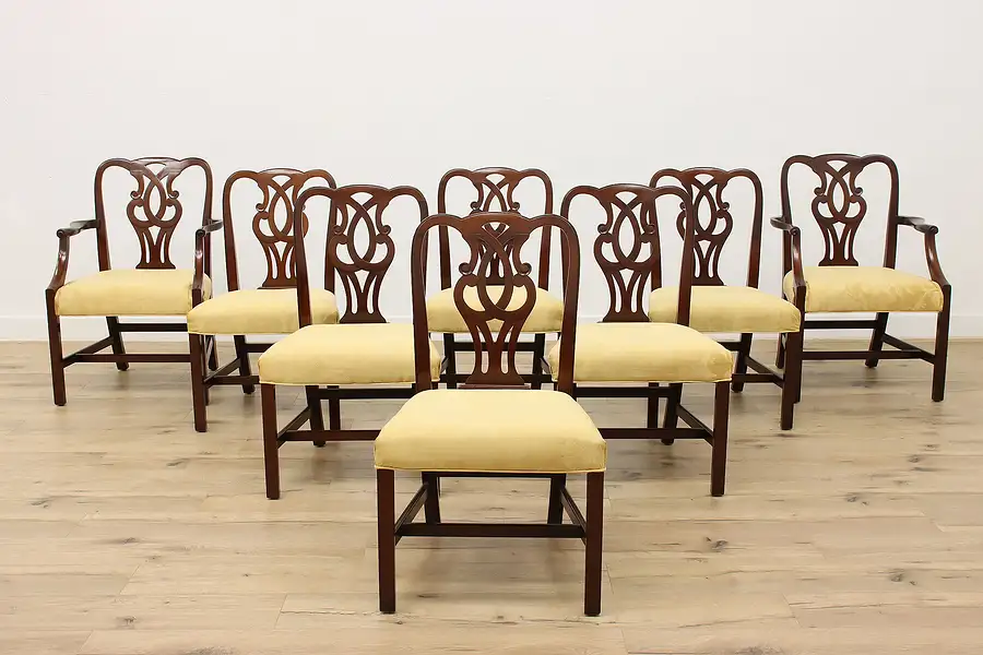 Main image of Set of 8 Mahogany Georgian Vintage Dining Chairs, Baker?