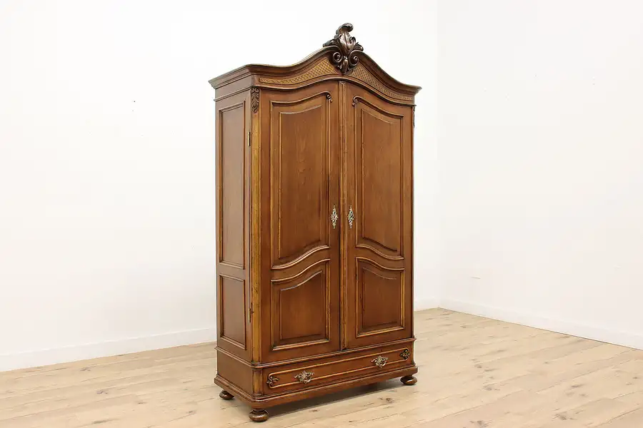 Main image of French Louis XIV Antique Walnut Armoire, Wardrobe, or Closet