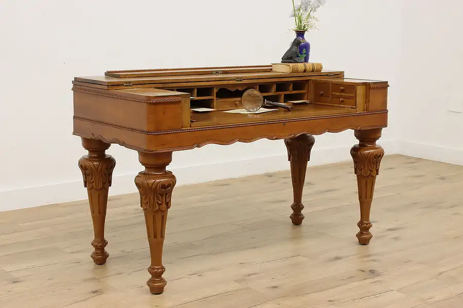 Main image of Victorian Antique Rosewood Spinet Office or Library Desk