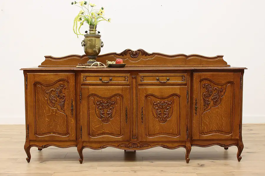 Main image of Country French Vintage Oak Buffet Bar, Sideboard, TV Console