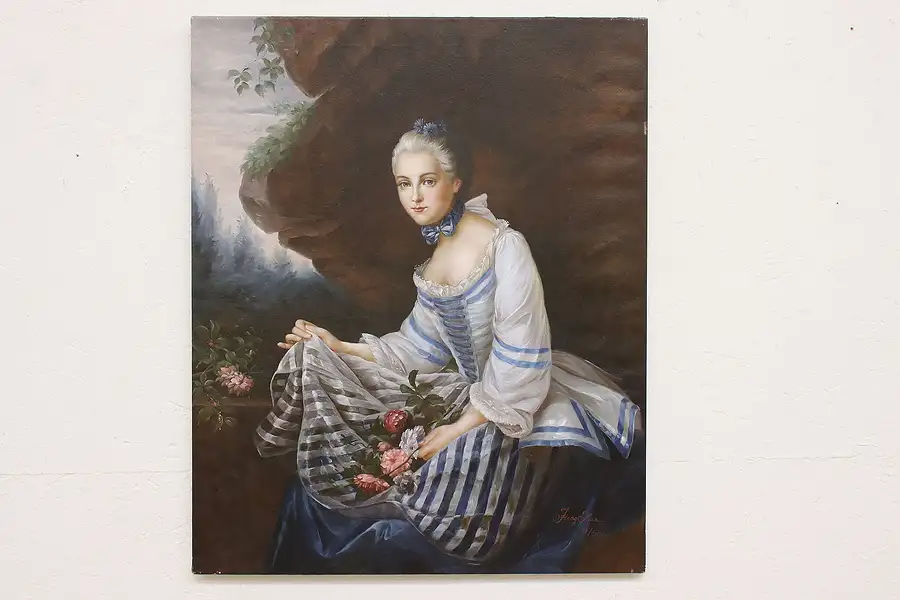 Main image of Princess of Conde Vintage Original Painting after Drouais 31"