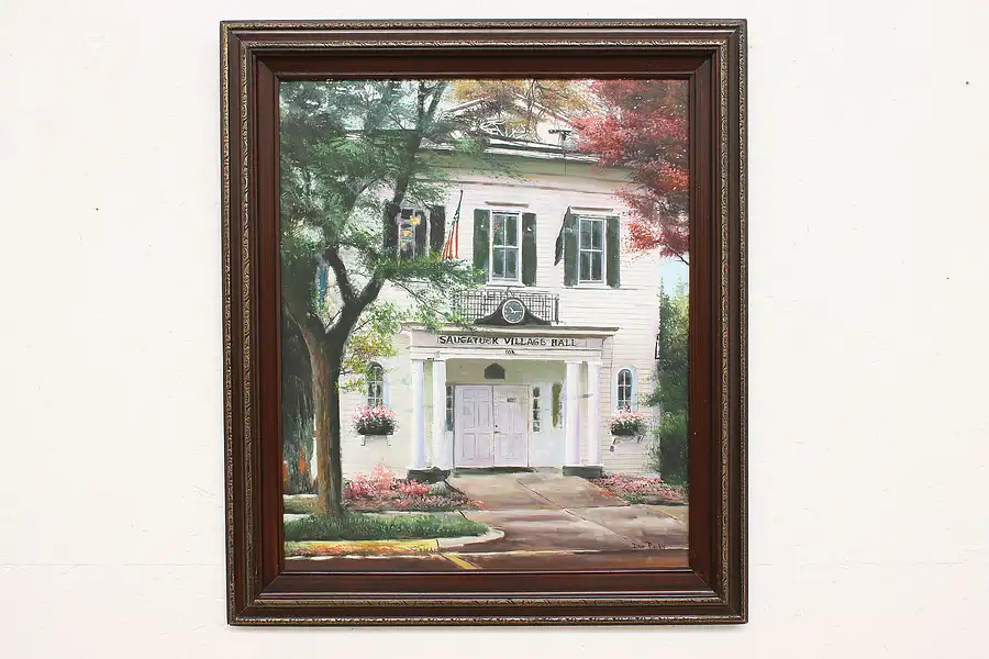 Main image of Saugatuck Hall Vintage Original Oil Painting, Parks 29.5"