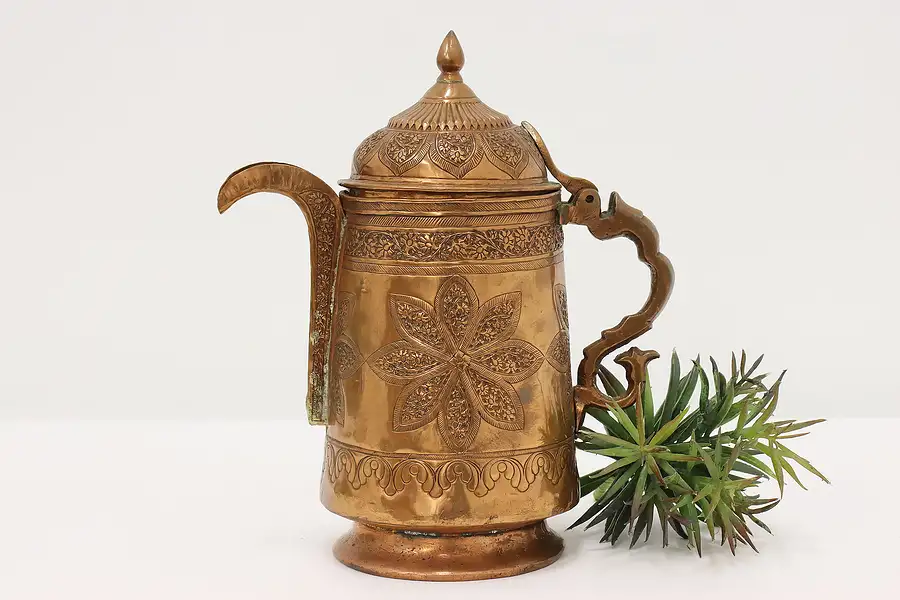 Main image of Persian Antique Copper Hand Embossed Tea or Coffee Pot