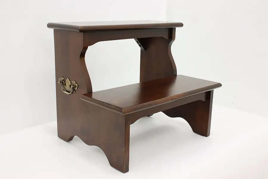 Main image of Georgian Design Bed or Library Step Stool, Brass Handles