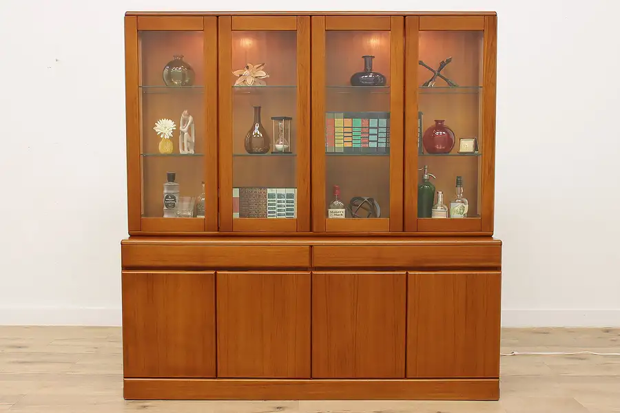 Main image of Midcentury Modern Vintage Danish Teak China Cabinet Sanneman