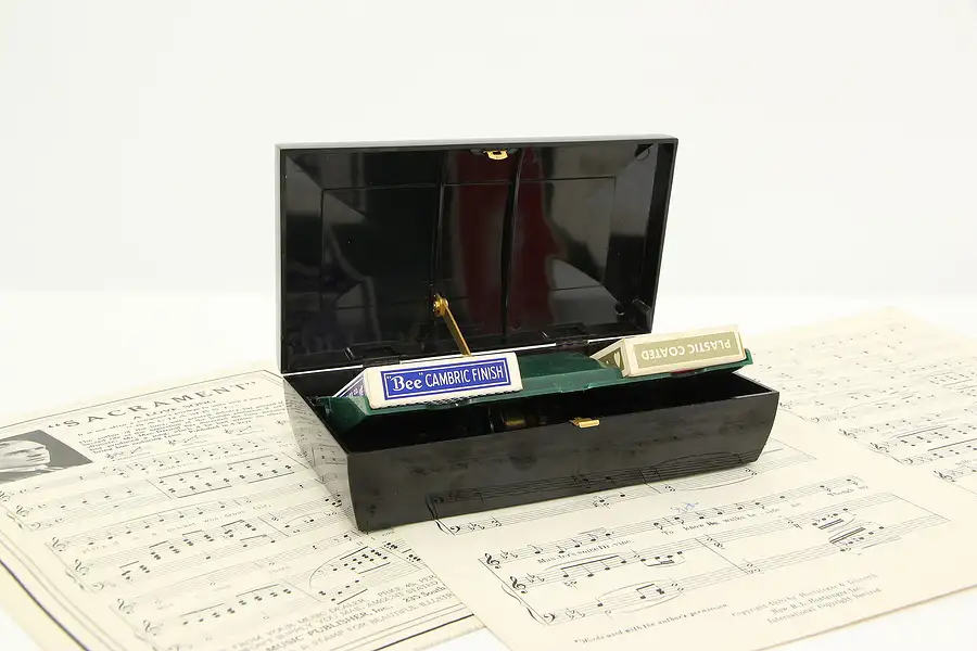 Main image of Musical Box Vintage Automatic Playing Card Box, Remembrance